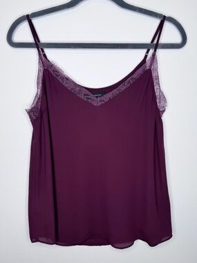 Babaton (Aritzia) Burgundy Lace Trimmed Cami